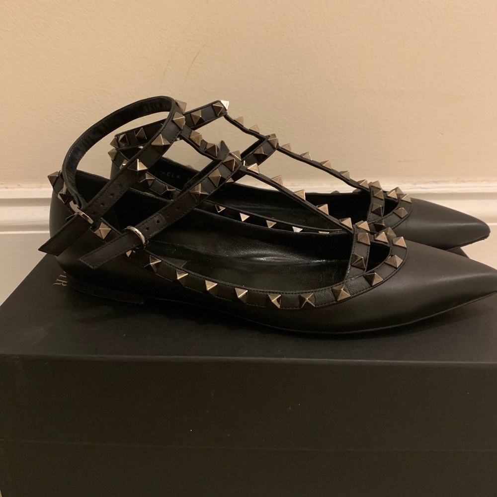 Valentino noir rockstud caged flats (39)